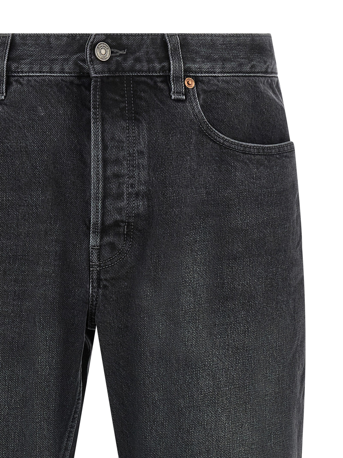 Saint Laurent Mick Black Cotton Straight-Leg Jeans