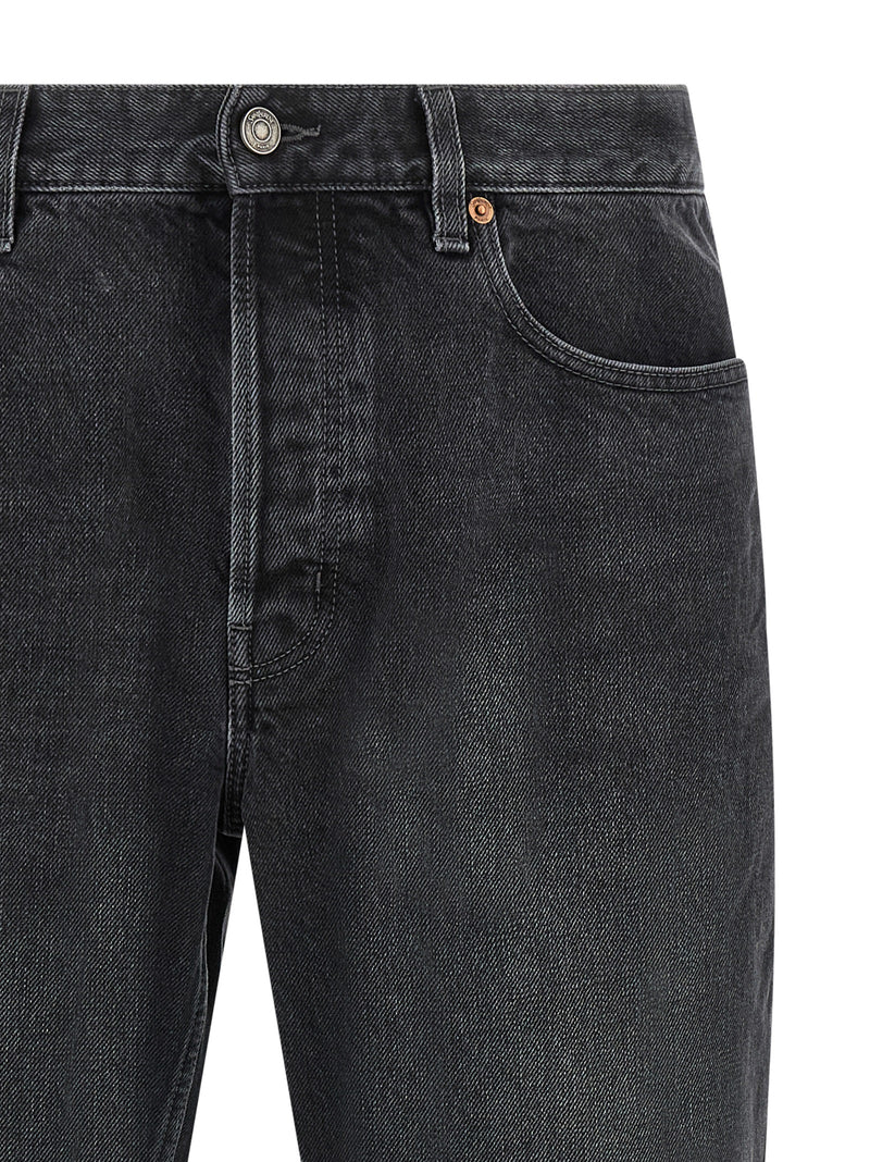 Saint Laurent Mick Black Cotton Straight-Leg Jeans
