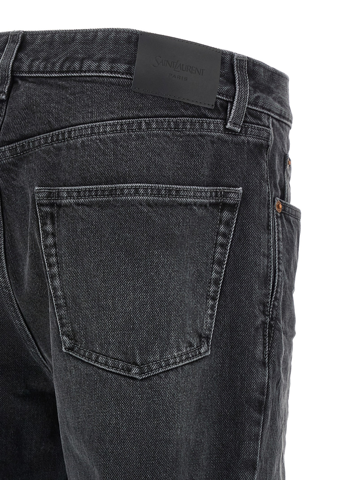 Saint Laurent Mick Black Cotton Straight-Leg Jeans