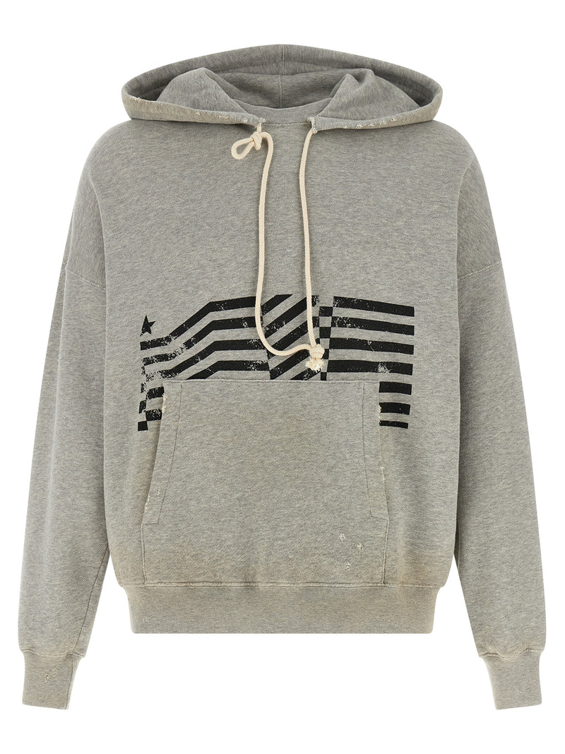 Golden Goose Journey Mélange Gray Cotton Hoodie