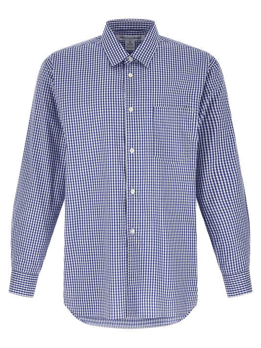 Comme Des Garçons Blue Cotton Blouse - Stylish Vichy Print