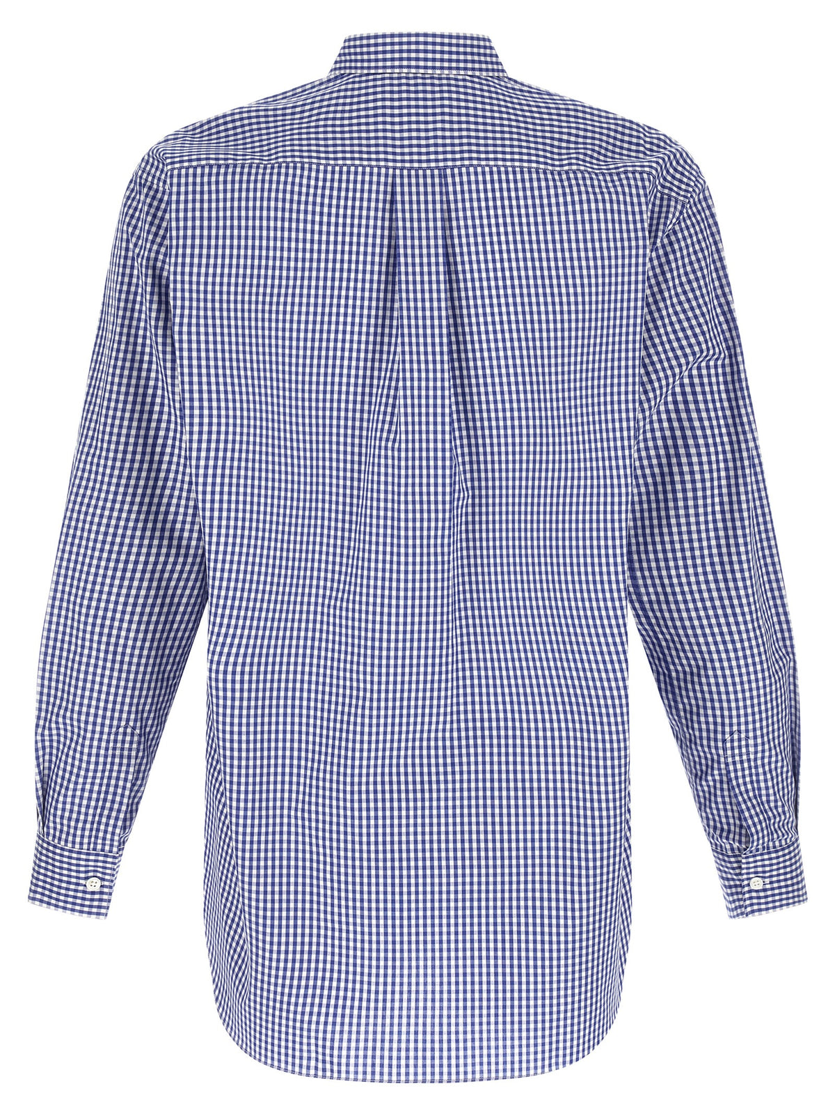 Comme Des Garçons Blue Cotton Vichy Print Blouse