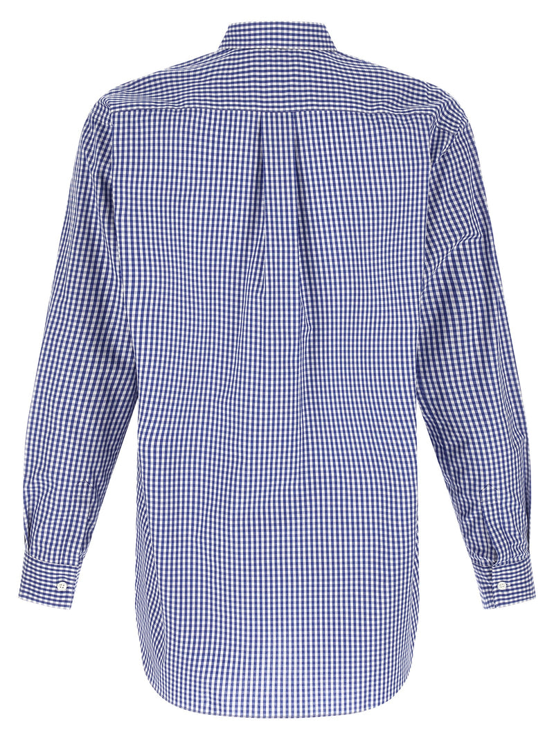 Comme Des Garçons Blue Cotton Vichy Print Blouse