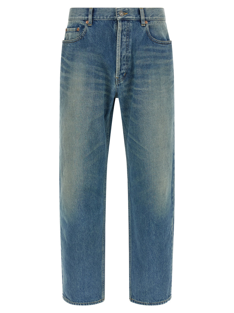 Jeans droit en coton bleu Saint Laurent