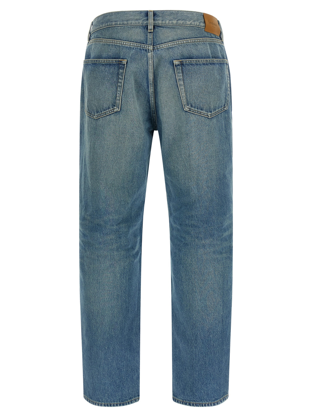 Jeans droit en coton bleu Saint Laurent
