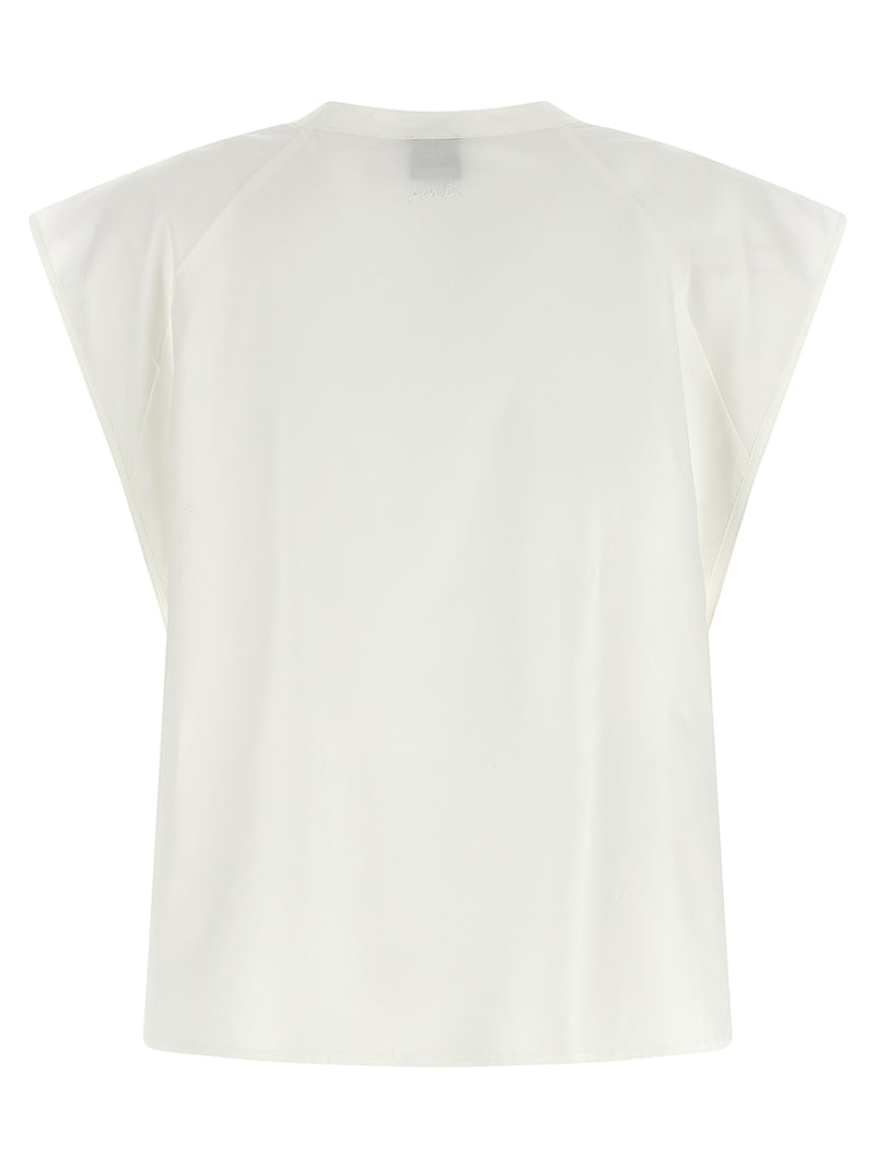 PINKO Apecchio White Cotton Blouse - Elegant Women's Wear