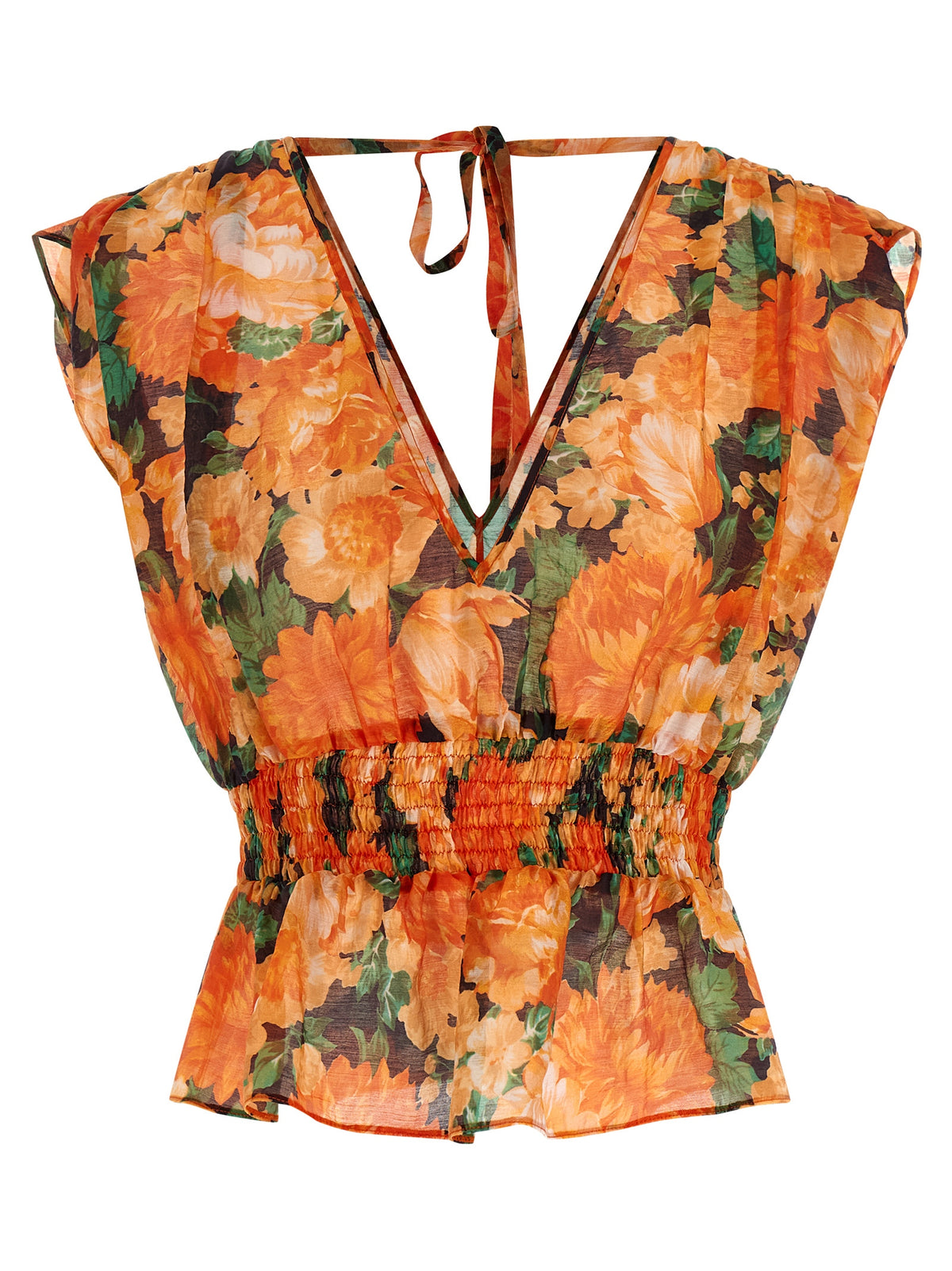 Chemise à motifs orange en lyocell PINKO