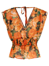 Chemise à motifs orange en lyocell PINKO