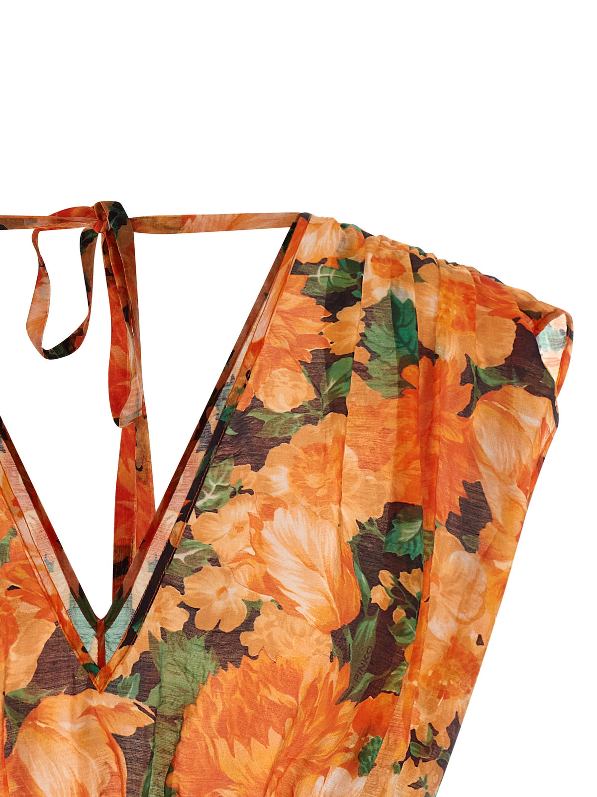 Chemise à motifs orange en lyocell PINKO