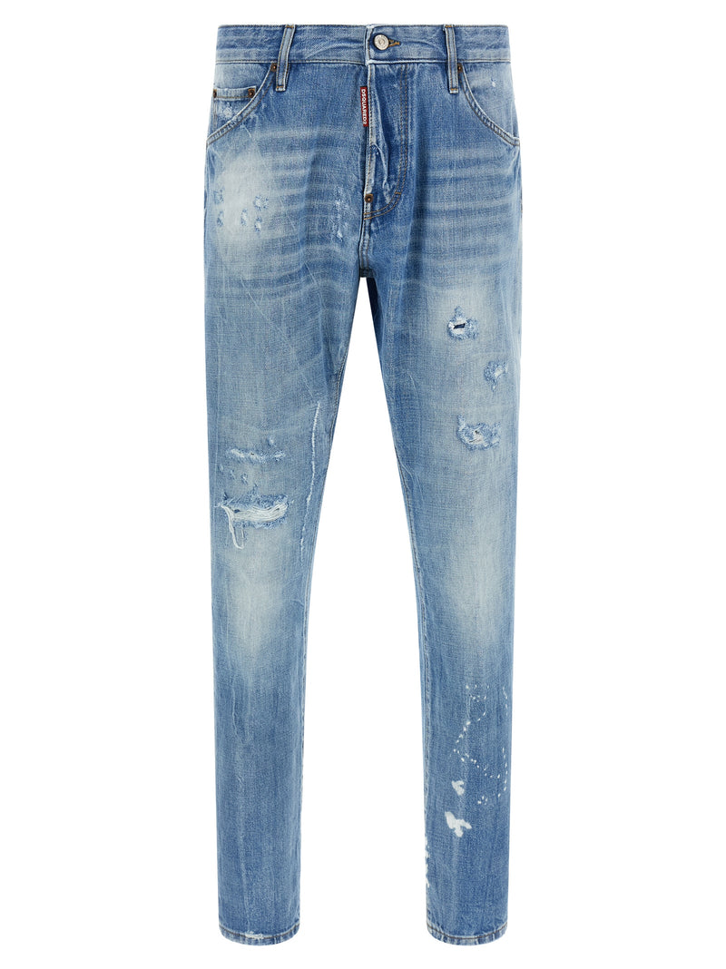 Dsquared² Blue Cotton Straight-Leg Jeans for Men