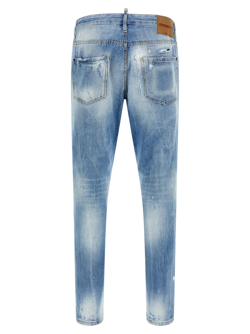 Dsquared² Blue Cotton Straight-Leg Jeans for Men
