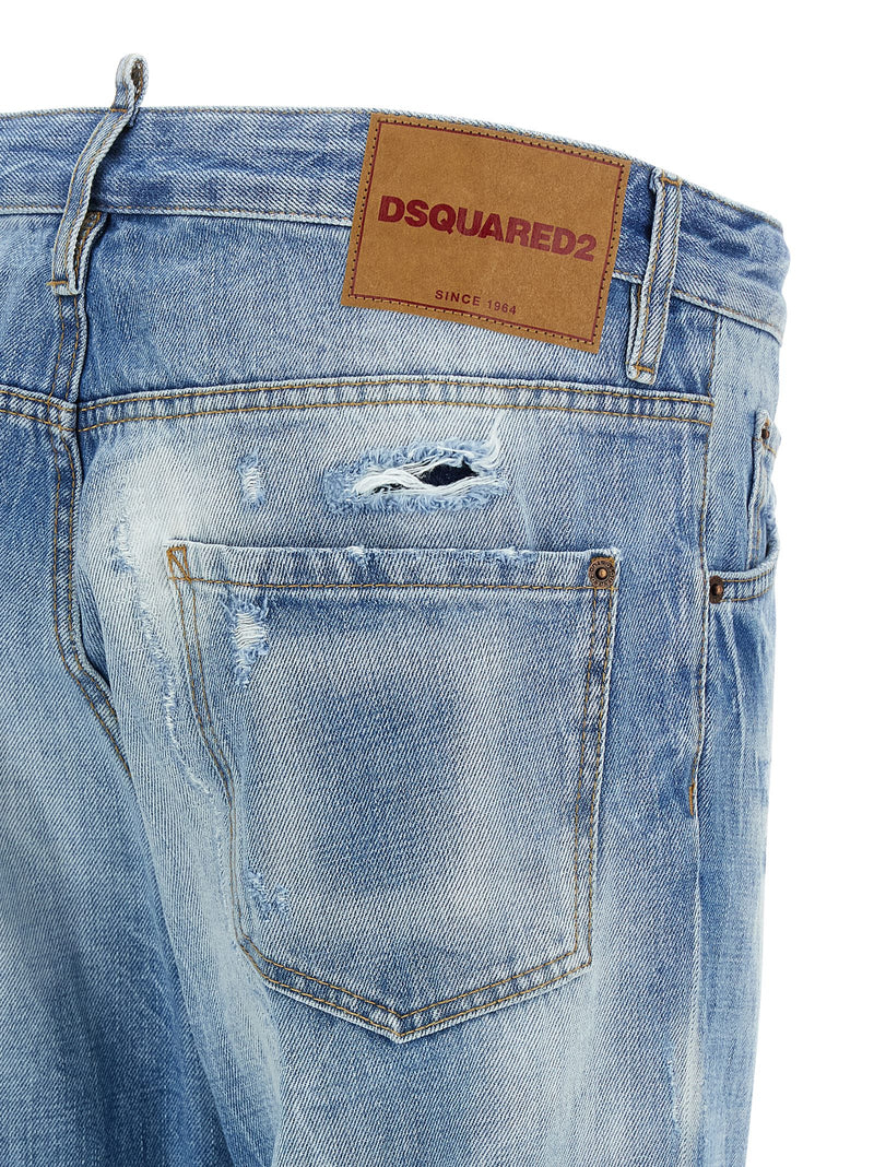 Dsquared² Blue Cotton Straight-Leg Jeans for Men