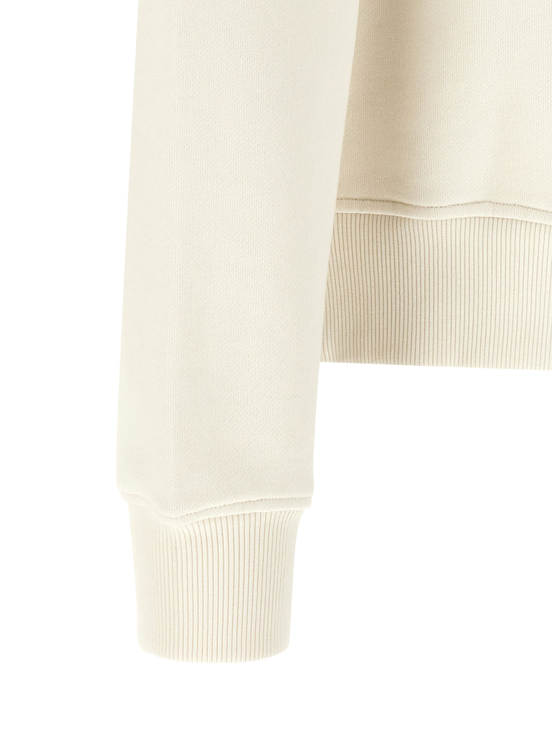 Palm Angels White Cotton Sweatshirt with Bear Patch