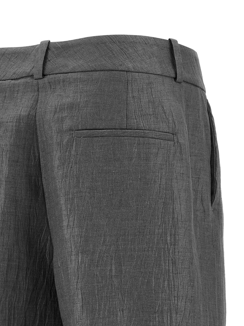 Peserico Gray Linen Casual Pants