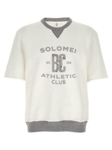 Sweat-shirt en coton blanc Brunello Cucinelli