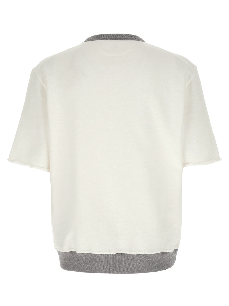 Sweat-shirt en coton blanc Brunello Cucinelli