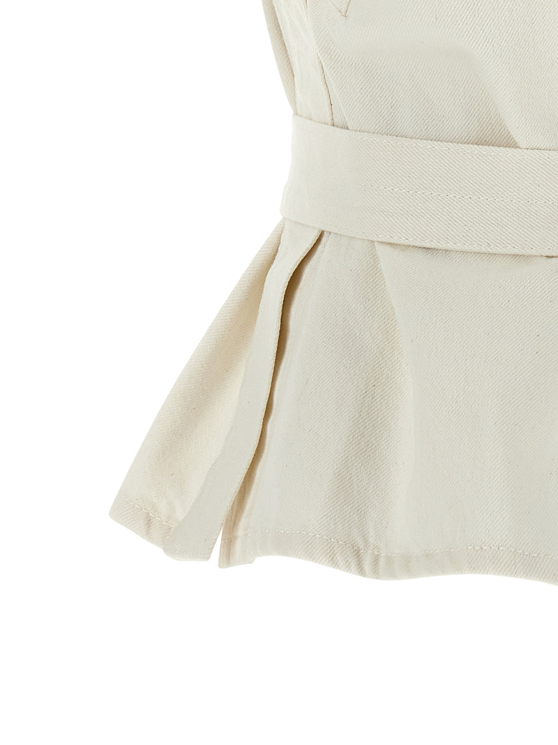 Veste sans manches Lemaire en coton blanc