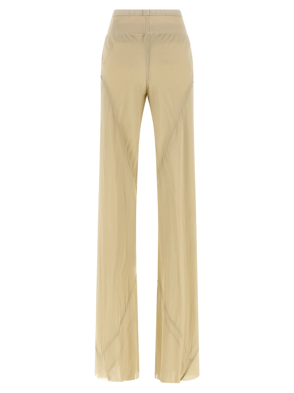 Pantalon évasé Rick Owens en soie beige