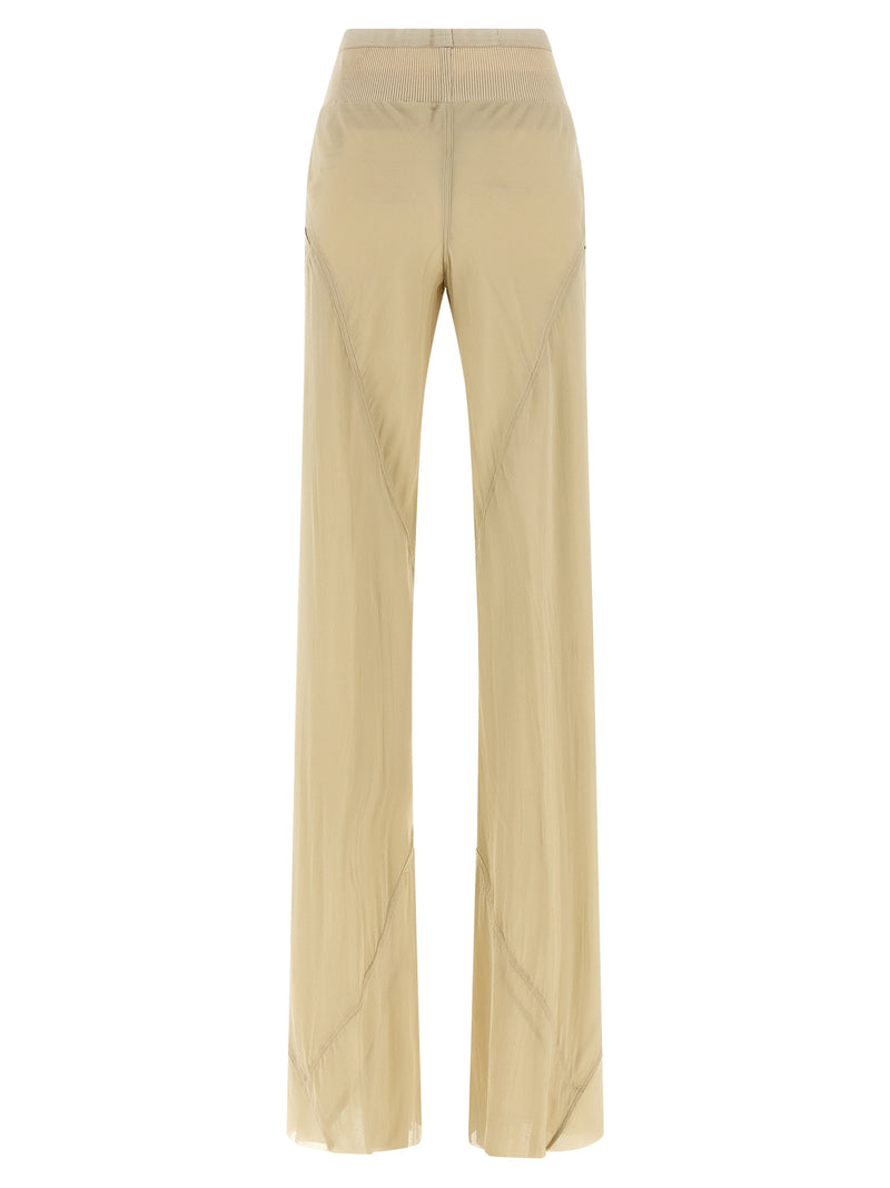 Pantalon évasé Rick Owens en soie beige