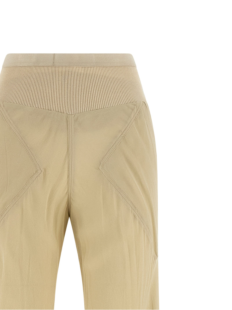 Pantalon évasé Rick Owens en soie beige