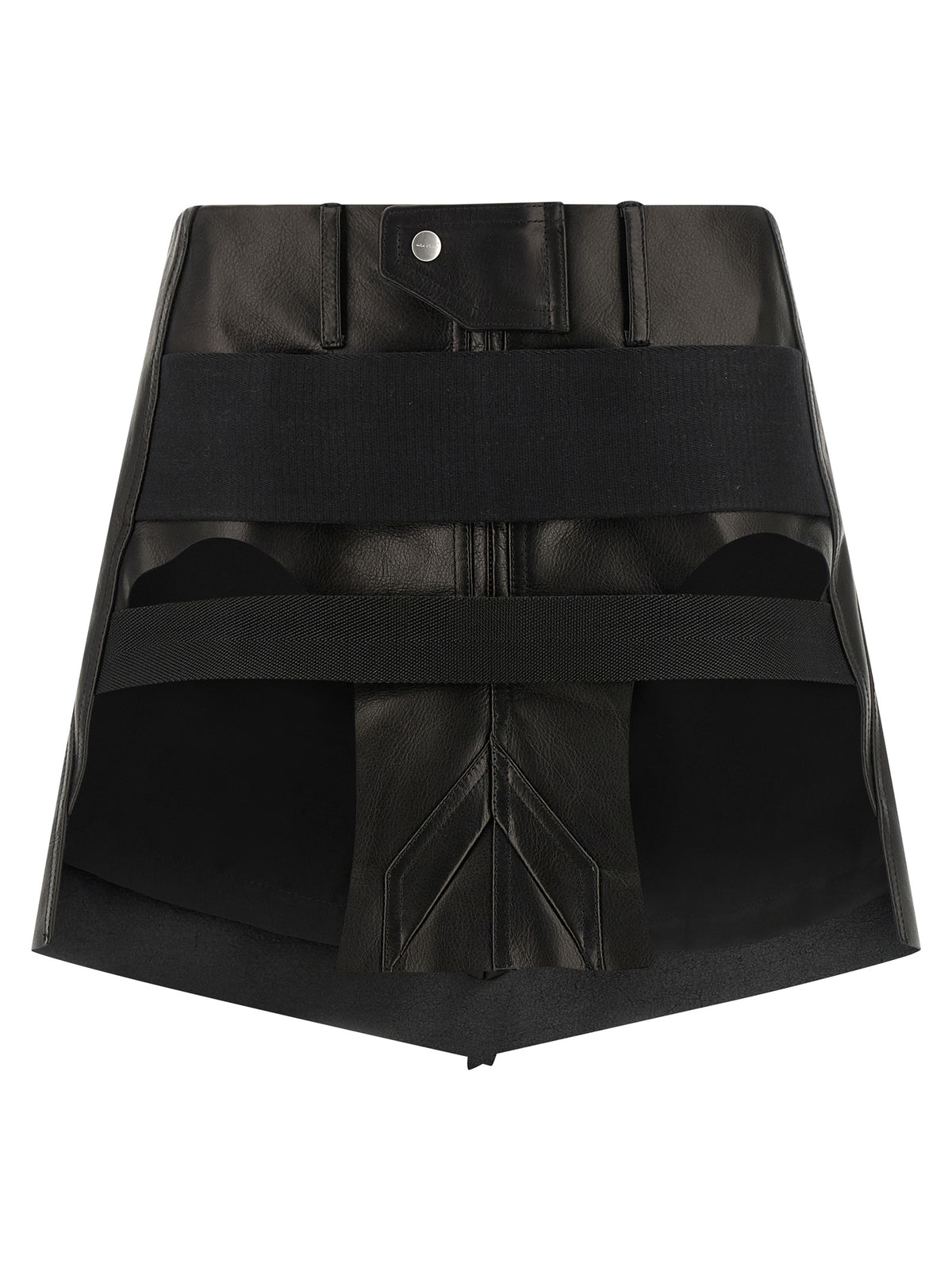 Rick Owens Black Calfskin Long Skirt