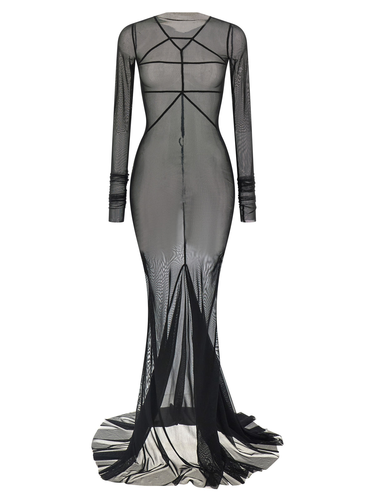 Robe longue en nylon noir Rick Owens