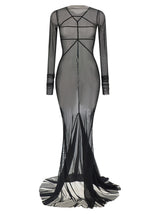 Robe longue en nylon noir Rick Owens
