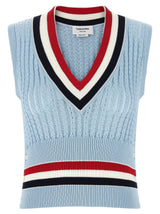 Thom Browne Blue Cotton Sleeveless Jacket
