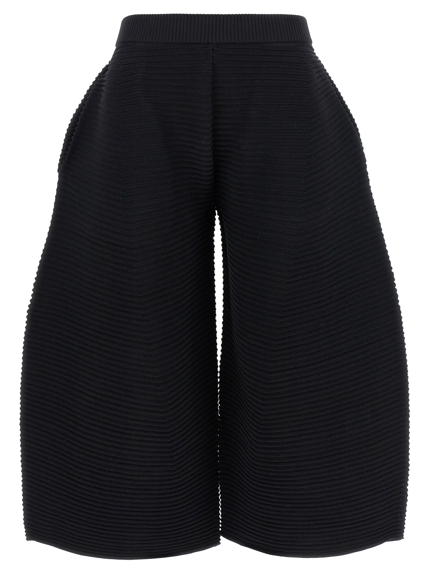 Issey Miyake Black Polyester Cropped Pants