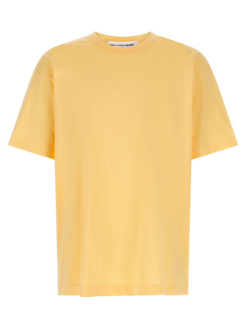 Comme Des Garçons Orange Cotton T-Shirt with Logo Print