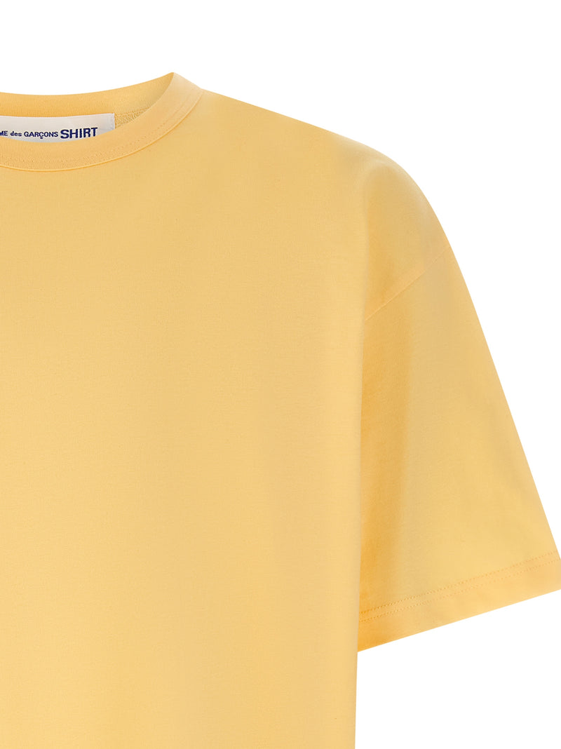 Comme Des Garçons Orange Cotton T-Shirt with Logo Print