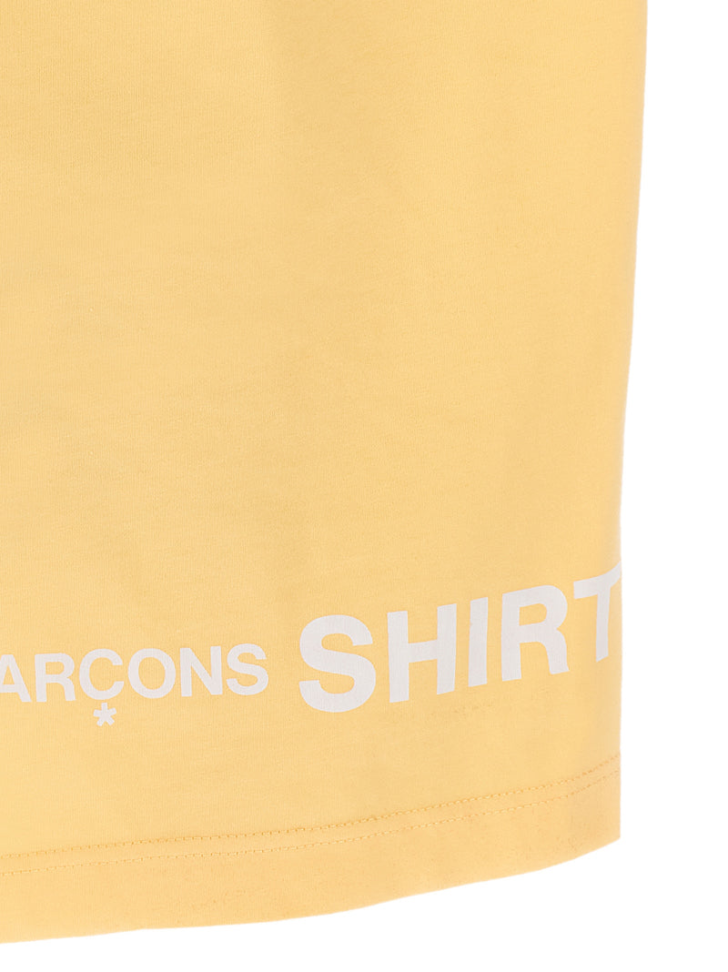 Comme Des Garçons Orange Cotton T-Shirt with Logo Print