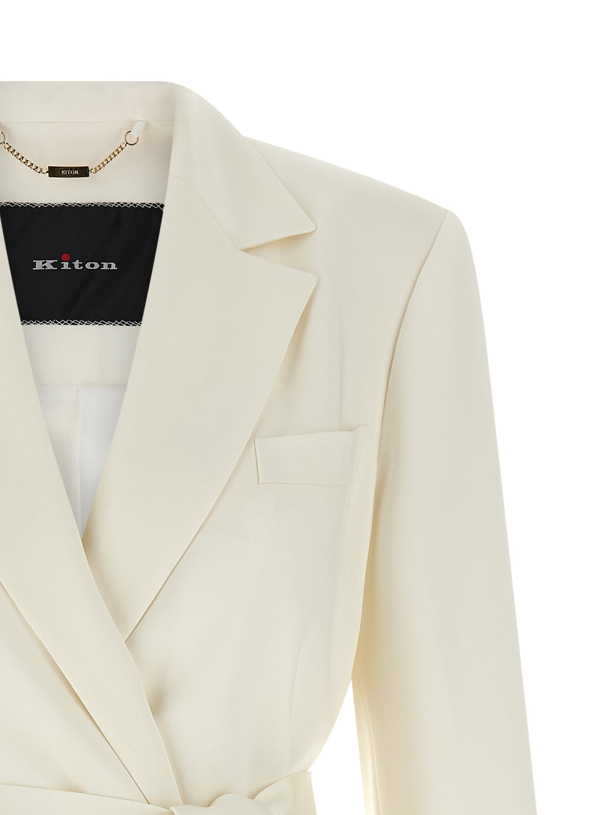Kiton White Silk Blazer