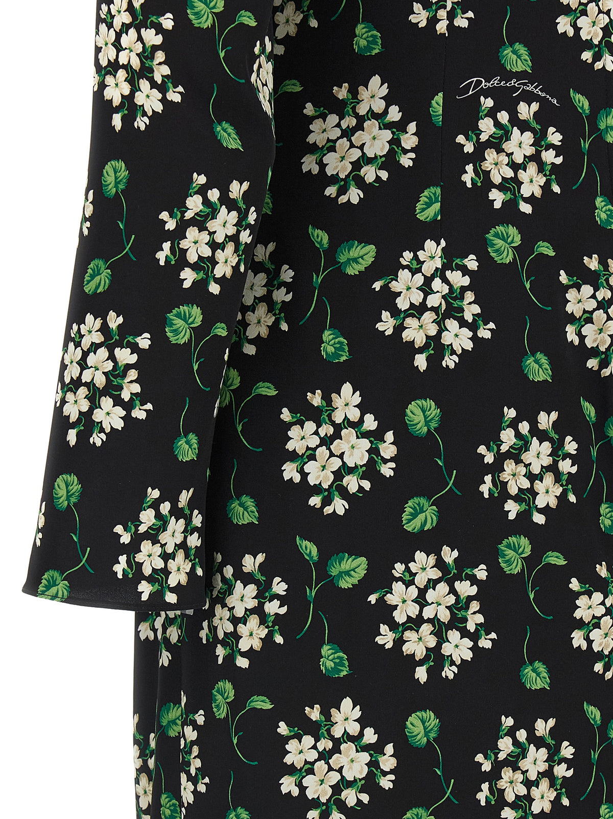 Dolce & Gabbana Black Synthetic Midi Dress - Elegance Redefined