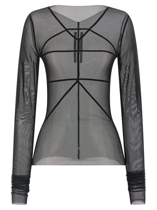 Rick Owens Temple Top Black Nylon Cardigan