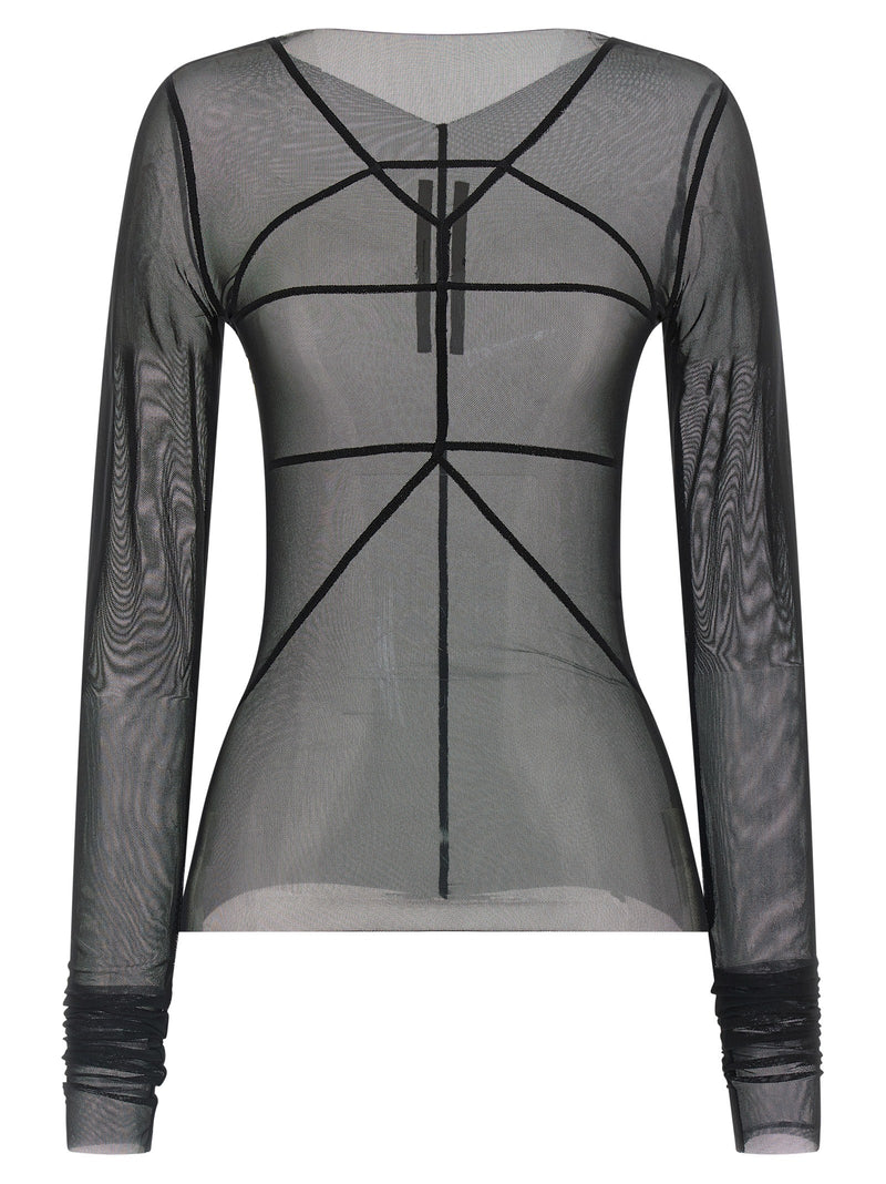 Rick Owens Temple Top Black Nylon Cardigan