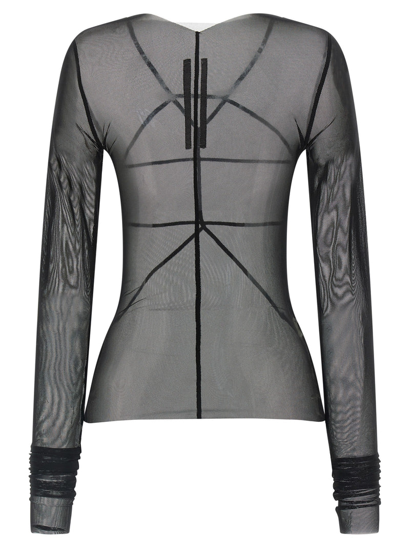 Rick Owens Temple Top Black Nylon Cardigan