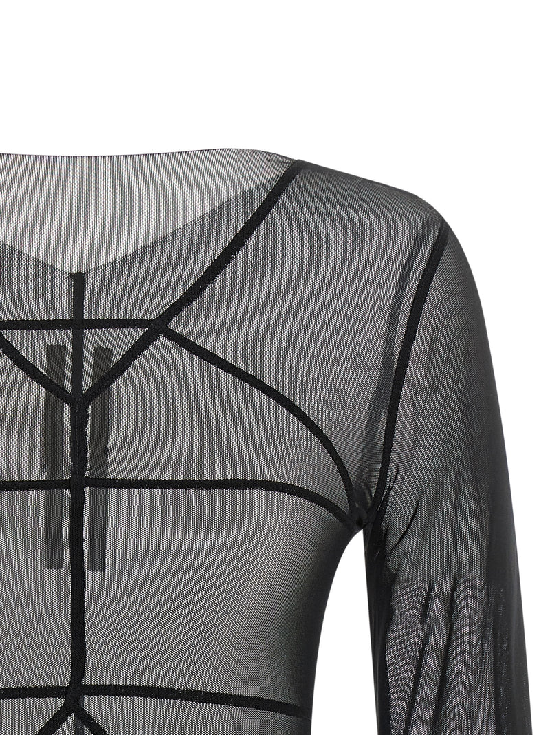 Rick Owens Temple Top Black Nylon Cardigan