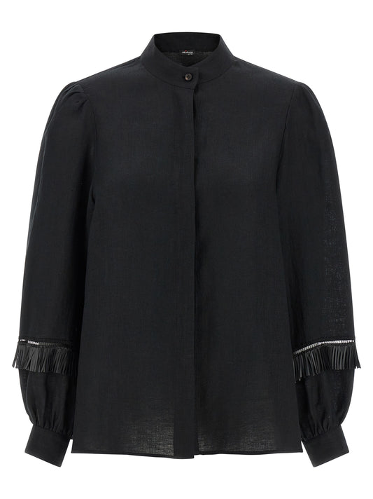 Chemisier en lin noir Kiton