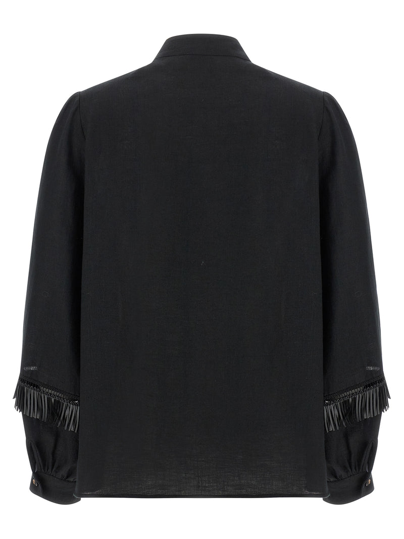 Kiton Black Linen Blouse