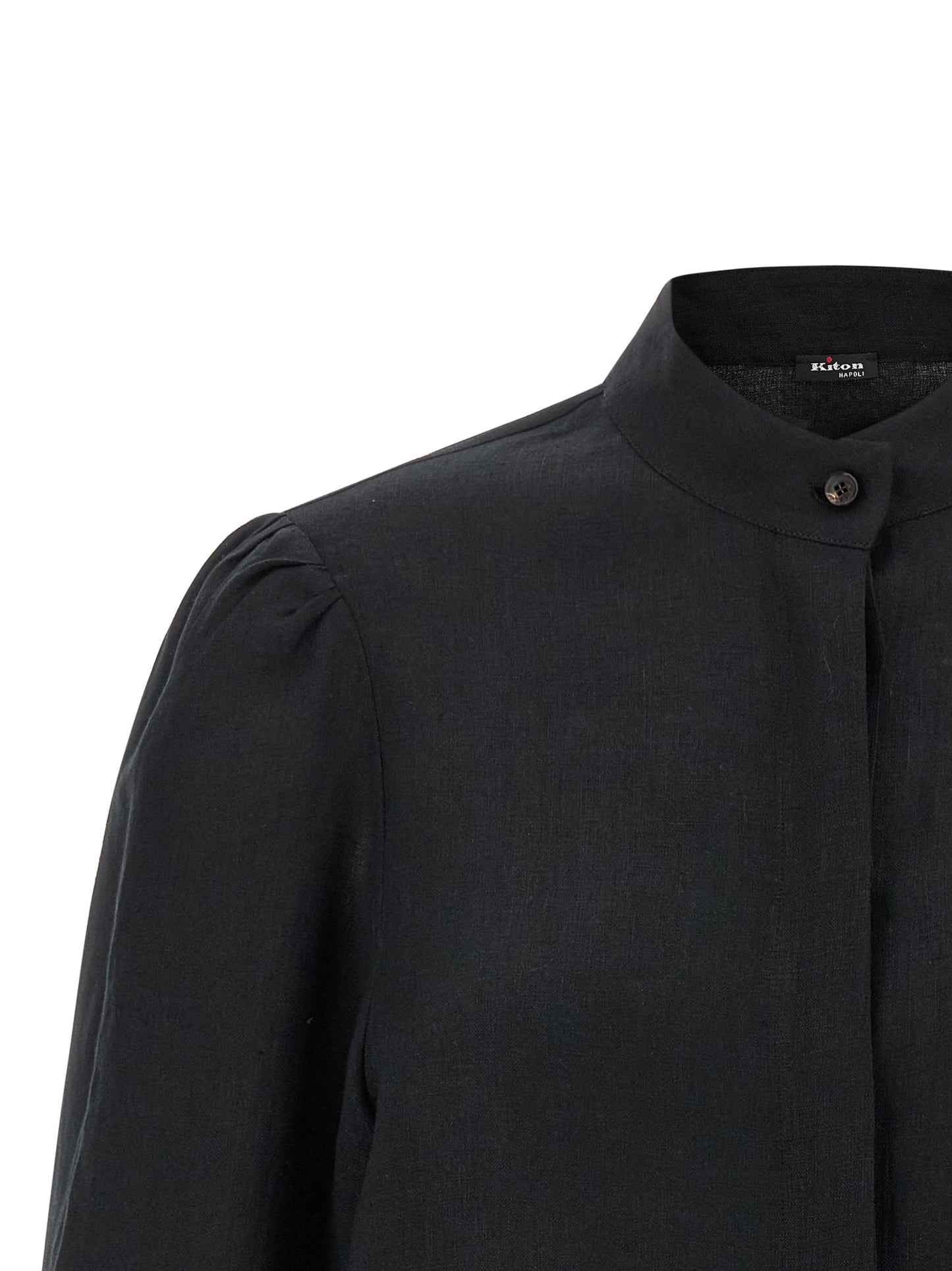 Kiton Black Linen Blouse