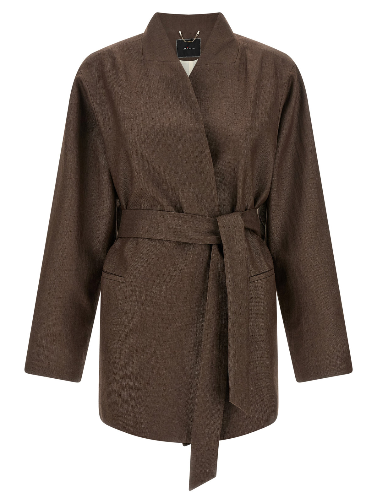 Blazer Kiton marron en polyamide