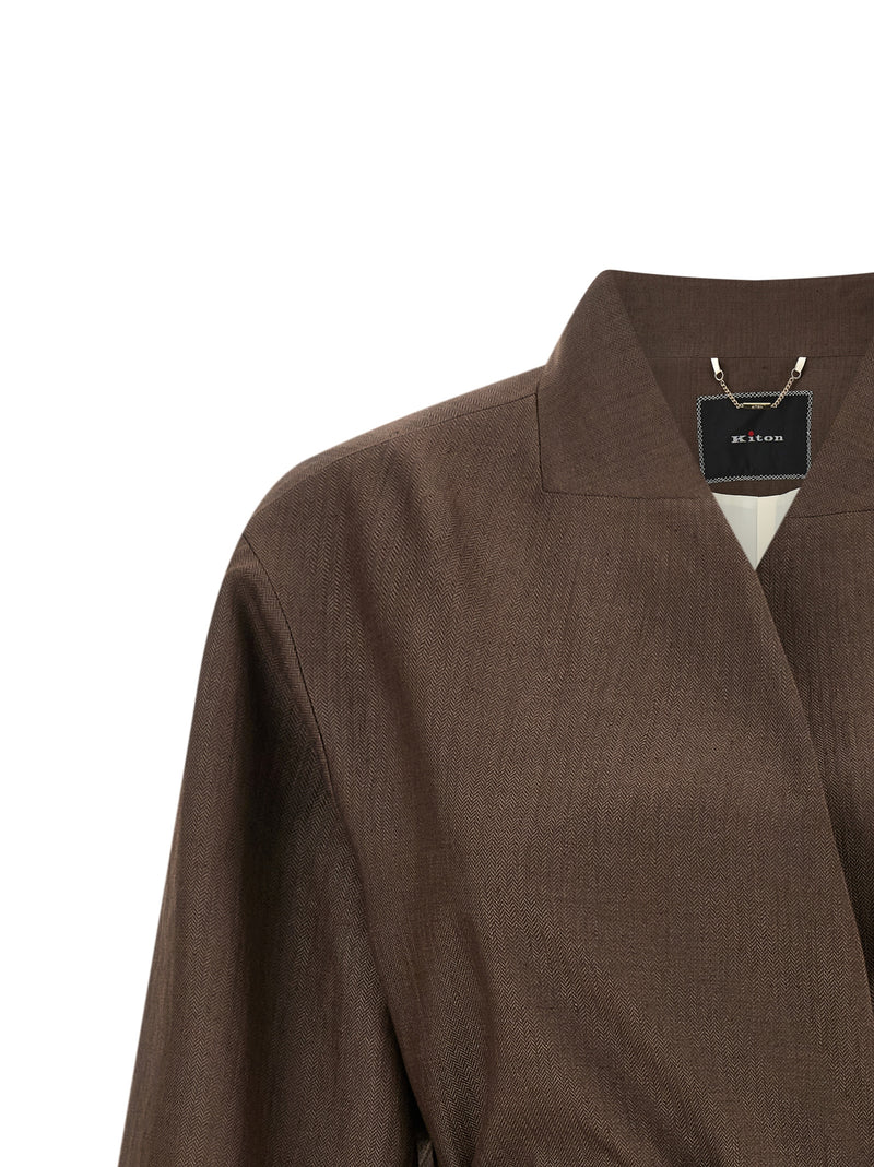 Kiton Brown Polyamide Blazer for Women