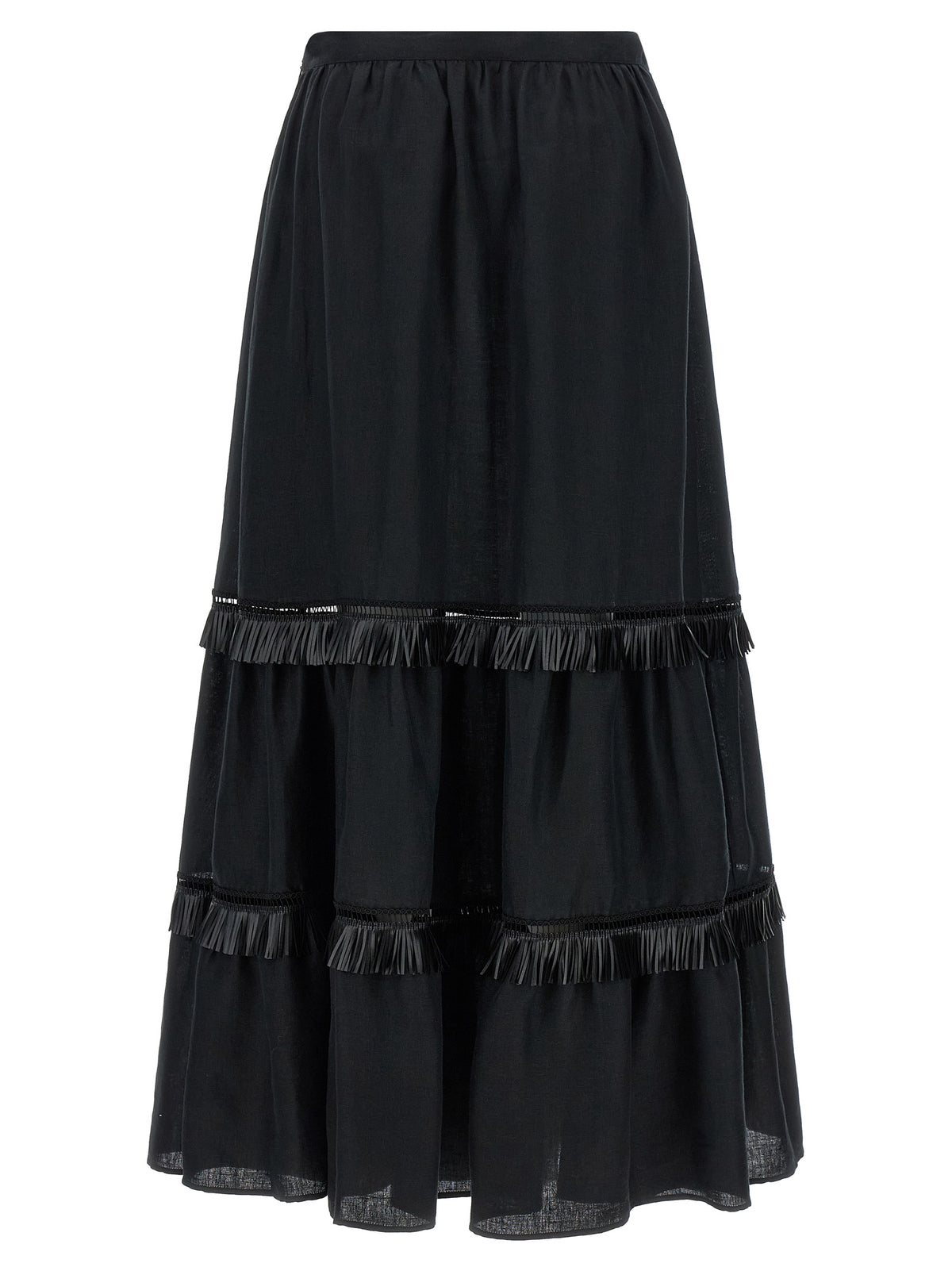 Kiton Black Linen Mini Skirt