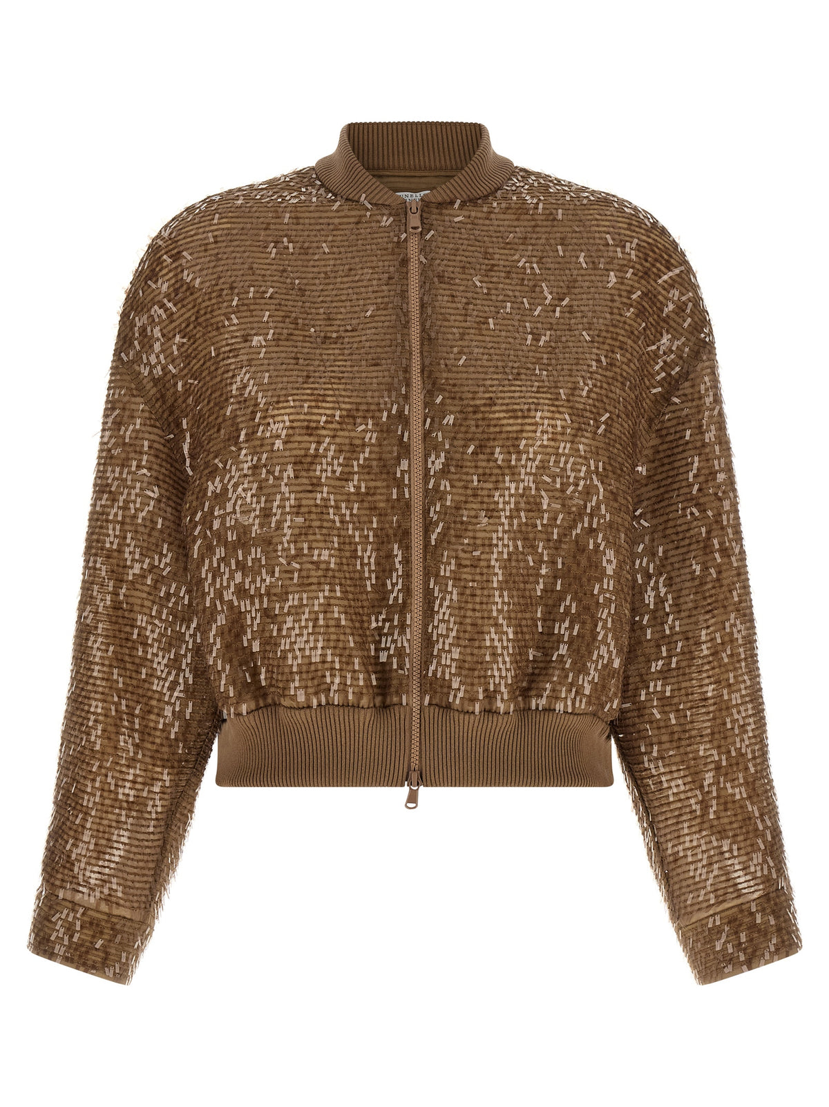 Brunello Cucinelli Brown Silk Cardigan