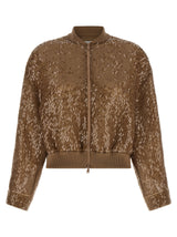 Brunello Cucinelli Brown Silk Cardigan