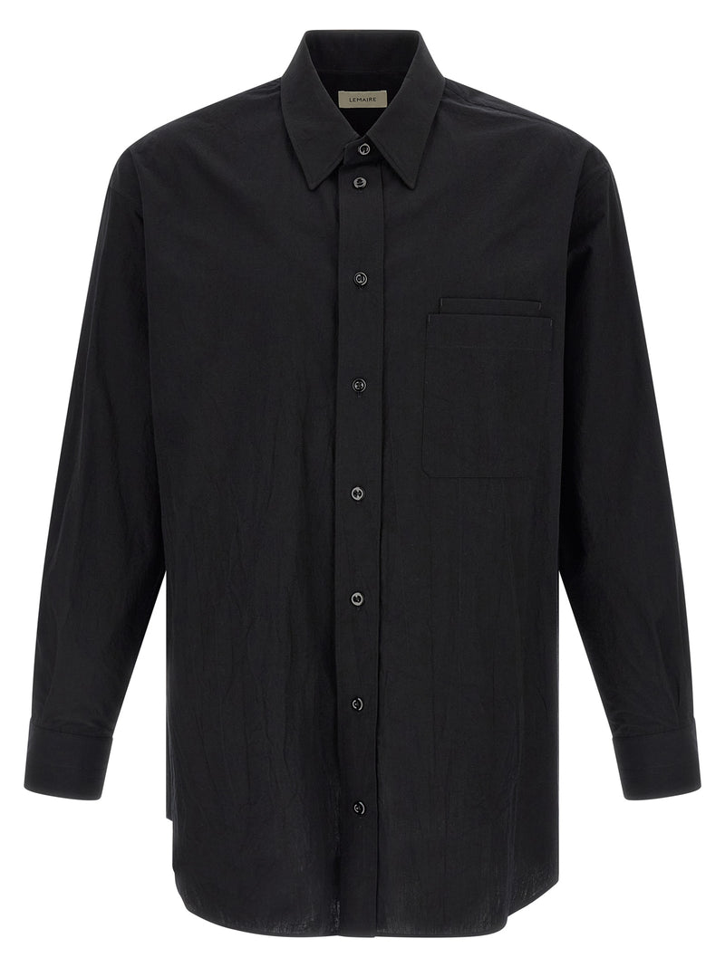 Lemaire Black Cotton Blouse - Two Pocket Shirt