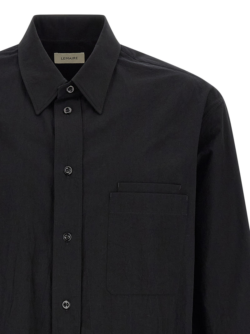 Lemaire Black Cotton Blouse - Two Pocket Shirt