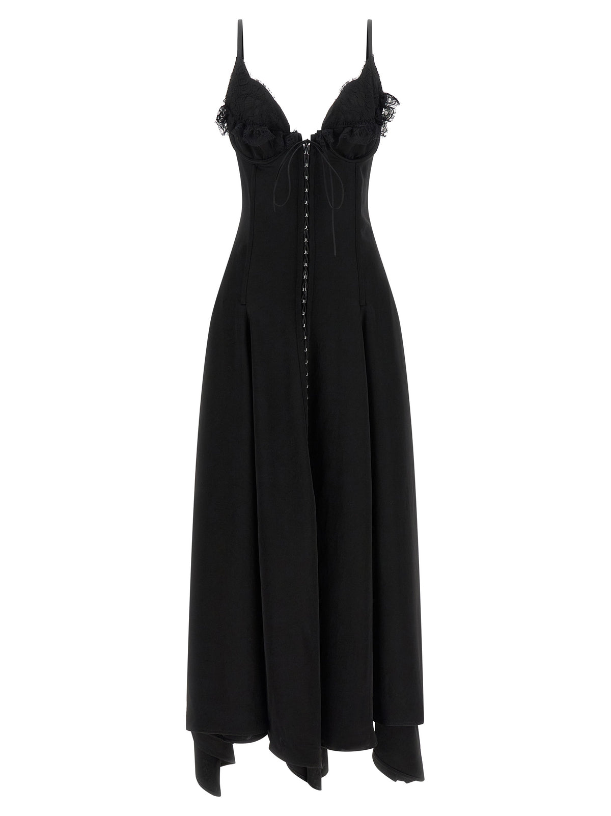 Alexander McQueen Black Acetate Long Dress