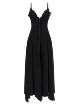 Alexander McQueen Black Acetate Long Dress